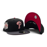 Black Glow In The Dark Swirl Philadelphia Phillies Dark Gray visor Red Bottom 1996 All Star Game Side Patch New Era 59Fifty Fitted