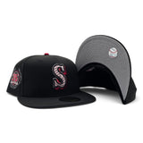 Black Seattle Mariners Swirl Logo Gray Bottom 35th Anniversary Side Patch New Era 59Fifty Fitted