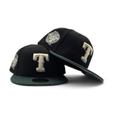 Black Texas Rangers Dark Green Visor Gray Bottom 2024 All Star Game Side Patch New Era 59Fifty Fitted