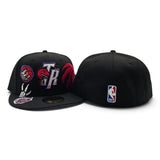 Black Toronto Raptors Gray Bottom Hardwood Classic Patches New Era 59Fifty Fitted