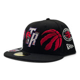 Black Toronto Raptors Gray Bottom Hardwood Classic Patches New Era 59Fifty Fitted