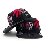 Black Toronto Raptors Curved Brim Gray Bottom Hardwood Classic Patches New Era 9Fifty A-Frame Snapback