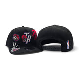 Black Toronto Raptors Curved Brim Gray Bottom Hardwood Classic Patches New Era 9Fifty A-Frame Snapback