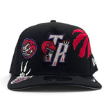 Black Toronto Raptors Curved Brim Gray Bottom Hardwood Classic Patches New Era 9Fifty A-Frame Snapback
