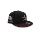 Black Houston Astros Maroon Visor Gray Bottom 2000 Inaugural Season Side Patch New Era 59Fifty Fitted