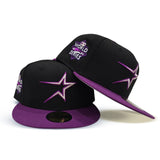 Black Houston Astros Purple Visor Gray Bottom 2022 World Series Side Patch New Era 59Fifty Fitted