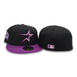 Black Houston Astros Purple Visor Gray Bottom 2022 World Series Side Patch New Era 59Fifty Fitted