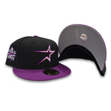 Black Houston Astros Purple Visor Gray Bottom 2022 World Series Side Patch New Era 59Fifty Fitted