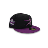 Black Houston Astros Purple Visor Gray Bottom 2022 World Series Side Patch New Era 59Fifty Fitted