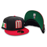Black Mexico Red Visor Green Bottom 2023 World Baseball Classic New Era 59Fifty Fitted
