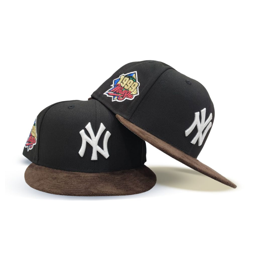 Black New York Yankees Brown Suede Visor Gray Bottom 1999 World