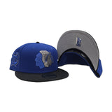 Royal Blue Chicago Blackhawks Black Visor Gray Bottom Chicago Logo Side Patch New Era 59Fifty Fitted