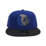 Royal Blue Chicago Blackhawks Black Visor Gray Bottom Chicago Logo Side Patch New Era 59Fifty Fitted