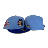 Sky Blue Chicago Cubs Clark The Bear Logo Royal Visor Gray Bottom 1990 All Star Game Side Patch New Era 59Fifty Fitted