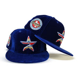 Royal Blue Velvet Houston Astros Gray Bottom Celebrating 45 Years Side Patch New Era 59Fifty Fitted