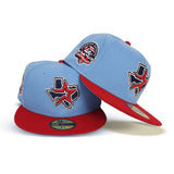 Sky Blue Houston Astros Red Visor Gray Bottom 45th Anniversary Side Patch New Era 59Fifty Fitted
