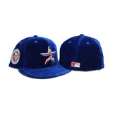 Royal Blue Velvet Houston Astros Gray Bottom Celebrating 45 Years Side Patch New Era 59Fifty Fitted