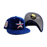 Royal Blue Velvet Houston Astros Gray Bottom Celebrating 45 Years Side Patch New Era 59Fifty Fitted