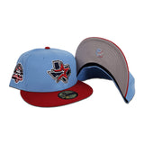 Sky Blue Houston Astros Red Visor Gray Bottom 45th Anniversary Side Patch New Era 59Fifty Fitted