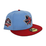 Sky Blue Houston Astros Red Visor Gray Bottom 45th Anniversary Side Patch New Era 59Fifty Fitted