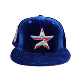 Royal Blue Velvet Houston Astros Gray Bottom Celebrating 45 Years Side Patch New Era 59Fifty Fitted