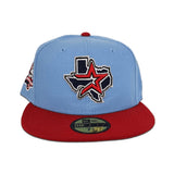 Sky Blue Houston Astros Red Visor Gray Bottom 45th Anniversary Side Patch New Era 59Fifty Fitted