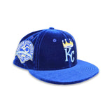 Royal Blue Velvet Kansas City Royals Gray Bottom 40th Anniversary Side Patch New Era 59Fifty Fitted