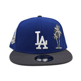 Royal Blue Los Angeles Dodgers Palm Tree Dark Gray Visor Gray Bottom 1984 Olympic Side Patch New Era 9Fifty Snapback