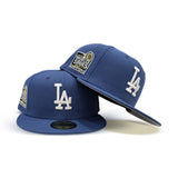 Indigo Blue Los Angeles Dodgers Gray Bottom 2024 World Series Champions Side Patch New Era 59Fifty Fitted