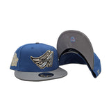 Sky Blue Los Angeles Lakers Royal Blue Visor Gray Bottom 17X Champions Side Patch New Era 9Fifty Snapback