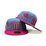 Blue Mexico Anniversary Series Pink Visor Gray Bottom New Era 59Fifty Fitted