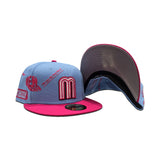 Blue Mexico Anniversary Series Pink Visor Gray Bottom New Era 59Fifty Fitted