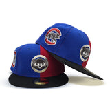 Blue Red Split Chicago Cubs Black Visor Gray Bottom Cubs Side Patch New Era 59Fifty Fitted