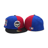 Blue Red Split Chicago Cubs Black Visor Gray Bottom Cubs Side Patch New Era 59Fifty Fitted