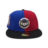 Blue Red Split Chicago Cubs Black Visor Gray Bottom Cubs Side Patch New Era 59Fifty Fitted