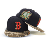 Navy Blue Boston Red Sox Real tree Visor Gray Bottom 1999 All Star Game Side Patch New Era 59Fifty Fitted