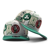White Trucker Boston Celtics Kelly Green Visor Gray Bottom 18X World Champions New Era 9Fifty A-Frame Snapback