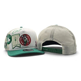 White Trucker Boston Celtics Kelly Green Visor Gray Bottom 18X World Champions New Era 9Fifty A-Frame Snapback