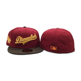 Brick Red Arizona Diamondbacks Script Brown Visor Green Bottom 2001 World Series Side Patch New Era 59FIFTY Fitted