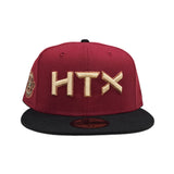 Brick Red City Connect Houston Astros HTX Logo Black Visor Pink Bottom Houston Space City Side Patch New Era 59Fifty Fitted