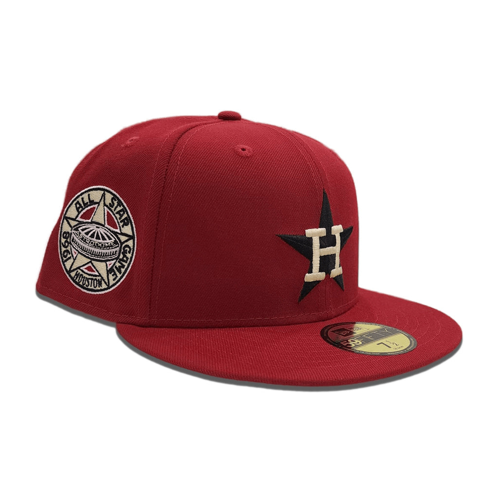 Brick Red Houston Astros Pink Bottom 1968 All Star Game Side Patch New Era 59FIFTY Fitted 75/8