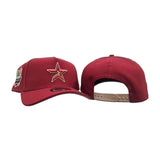 Brick Red Houston Gray Bottom Curved Brim 1986 Astrodome Side Patch New Era 9Forty Snapback