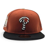 Rust Orange Swirl Philadelphia Phillies Black Visor Gray Bottom 1996 All Star Game Side Patch New Era 59Fifty Fitted