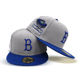 Gray Brooklyn Dodgers Blue Visor Green Bottom Ebbets Field Side Patch New Era 59Fifty Fitted