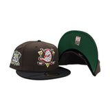 Brown Anaheim Mighty Ducks Tonal Black Camo Visor Green Bottom 30th Anniversary Side Patch New Era 59Fifty Fitted