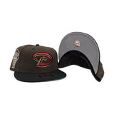 Brown Arizona Diamondbacks Black Visor Gray Bottom 1998 Inaugural Season Side Patch New Era 9Fifty Snapback