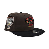 Brown Arizona Diamondbacks Black Visor Gray Bottom 1998 Inaugural Season Side Patch New Era 9Fifty Snapback