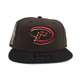 Brown Arizona Diamondbacks Black Visor Gray Bottom 1998 Inaugural Season Side Patch New Era 9Fifty Snapback