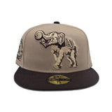 Camel Philadelphia Athletics Dark Brown Visor Gray Bottom 1930 World Series Side Patch New Era 59Fifty Fitted