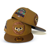 Panama Tan Chicago Cubs Bronze Visor Gray Bottom 1990 All Star Game Side Patch New Era 59Fifty Fitted